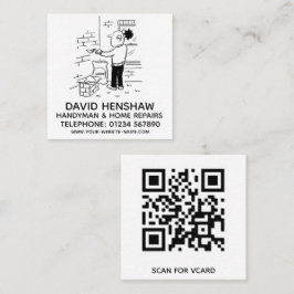 Cartão De Visita Quadrado Reparos de Handyman & Home
