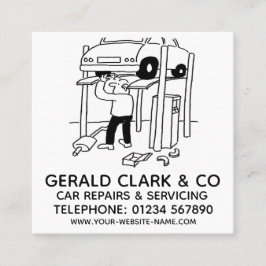 Cartão De Visita Quadrado Reparos e manutenção de automóveis