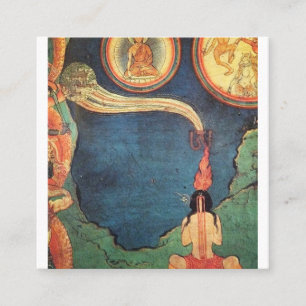 Cartão De Visita Quadrado Representação Budista Tibetana De Tummo