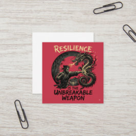 Cartão De Visita Quadrado Resiliência É A Arma Inquebrantável