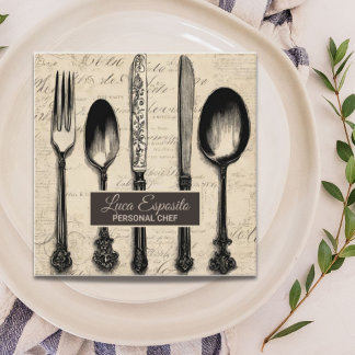 Cartão De Visita Quadrado Restaurante de catering para cervejaria