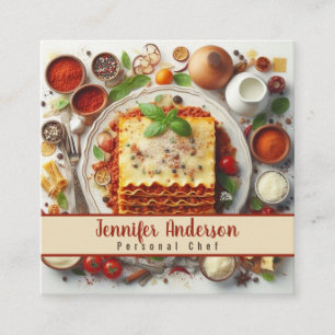 Cartão De Visita Quadrado Restaurante do Chef Sous Chef Pessoal