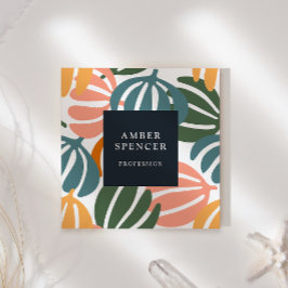 CARTÃO DE VISITA QUADRADO RETRO DEIXA GAROTA BOTÂNICA BRUTA