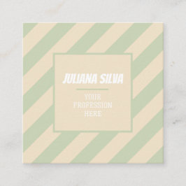 Cartão De Visita Quadrado Retro Groovy Colorful Wavy Boho