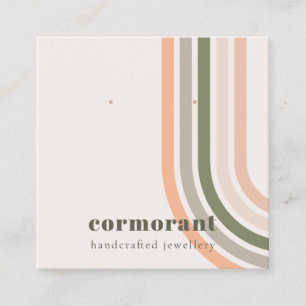 Cartão De Visita Quadrado Retro Rainbow Desert Chic Stud Earring Display