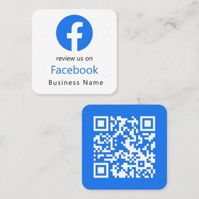 Cartão De Visita Quadrado Revisões do Facebook | Código QR de negócios - Bra (Frente/Verso)
