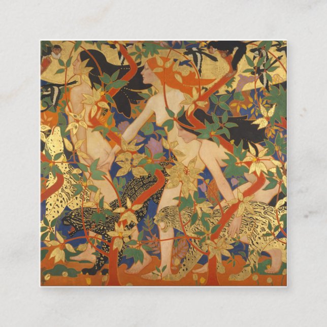 Cartão De Visita Quadrado Robert Burns - A Caça (Diana E Suas Ninfas) (Frente)