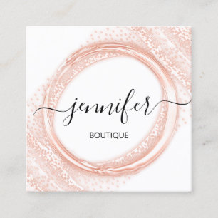 Cartão De Visita Quadrado Rosa de beleza de Compro profissional