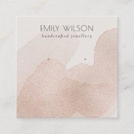 Cartão De Visita Quadrado Rosa Dourada Escova Brilhante Traço Estacionado Va