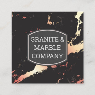 Cartão De Visita Quadrado Rosa Dourado Slab  Granito