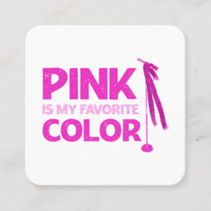 Cartão De Visita Quadrado Rosa É Minha Cor Favorita