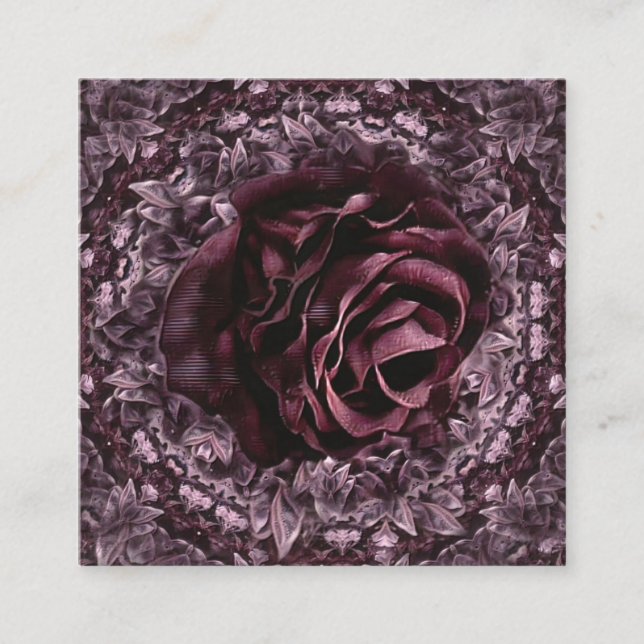 Cartão De Visita Quadrado Rosa Mandala (Frente)