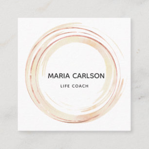 Cartão De Visita Quadrado Rosegold abstrato dos brushstrokes dos círculos da