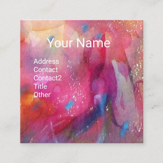 Cartão De Visita Quadrado ROSINA, Salão de Cabelo de Bela, Spa, Artista de M (Frente)