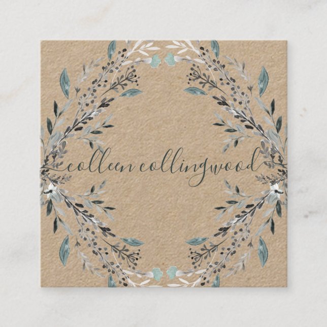 Cartão De Visita Quadrado Roteiro manuscrito de papel do Professional Modern (Frente)