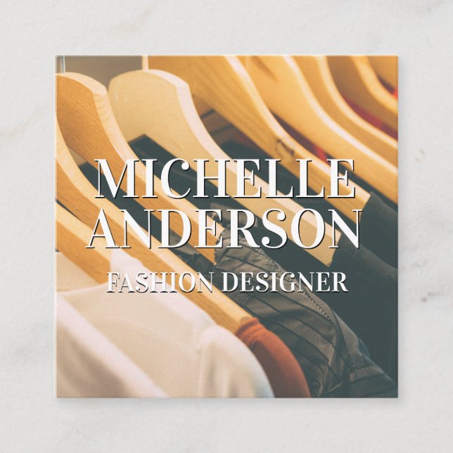 Cartão De Visita Quadrado Roupas de apoio | Wardrobe (Frente)