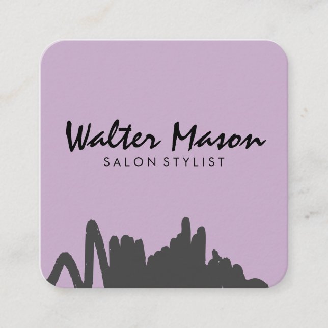 Cartão De Visita Quadrado Roxo Escritível (Frente)