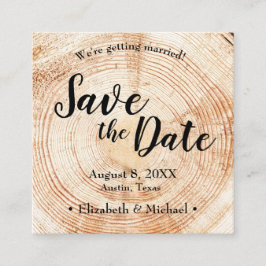 Cartão De Visita Quadrado Russo Personalizado Guardar a data Madeira Impress