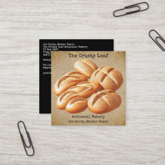 Cartão De Visita Quadrado Rustic Artisanal Bakery Square Business Card