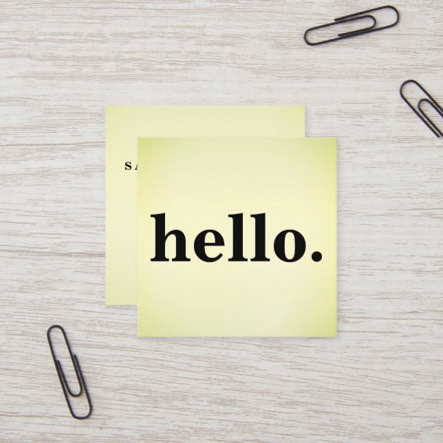 Cartão De Visita Quadrado Rustic Modern Professional Minimalist Hello (Frente/Verso In Situ)