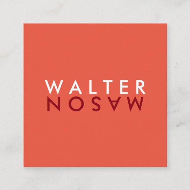 Cartão De Visita Quadrado Sacudir Carta (Frente)