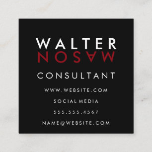 Cartão De Visita Quadrado Sacudir Carta Simples