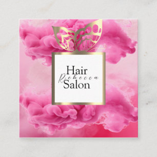 Cartão De Visita Quadrado Salão de Cabelo Tipografia Colorida Estilista Mode