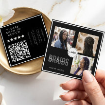 Salão de Tranças Black Square 3-Foto Colagem QR