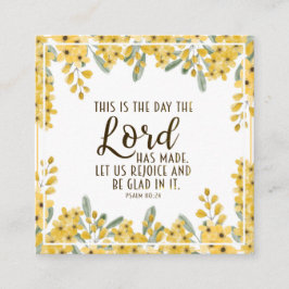 Cartão De Visita Quadrado Salmo 118:24 Este é o dia que o Senhor fez