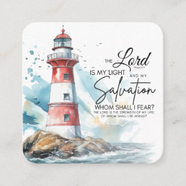 Cartão De Visita Quadrado Salmo 27:1 Bíblia LORD é minha Luz e Salvação