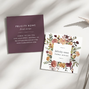 Cartão De Visita Quadrado Sangue Russo  Quadro Floral