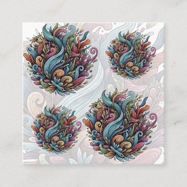 Cartão De Visita Quadrado Sangue sem direitos: Energia orgânica (Frente)