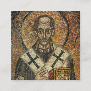 Cartão De Visita Quadrado São João Crisóstomo arcebispo de Constantinopla