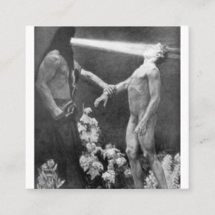 Cartão De Visita Quadrado Sascha Schneider - Hypnosis Vintage - oculto alemã