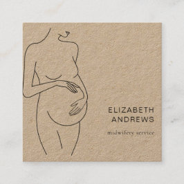 Cartão De Visita Quadrado Schwangere, schlicht-moderne Visitenkarte