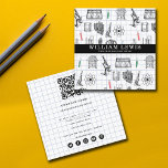 Cartão De Visita Quadrado Science Chemistry Scientist QR Code Social Media<br><div class="desc">A science themed chemistry pattern ideal for anyone who loves science,  chemistry,  biology etc. Perfect design for science students,  science biologists,  teachers,  tutors etc. A simple and professional way to introduce your business. Personalize your details,  QR code to create your own unique business card.</div>