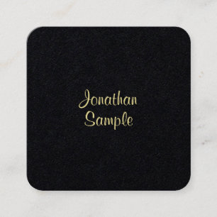 Cartão De Visita Quadrado Script Dourado moderno e elegante e luxuoso