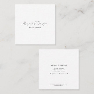 Cartão De Visita Quadrado Script Empresa Corporativa Personalizada Simples