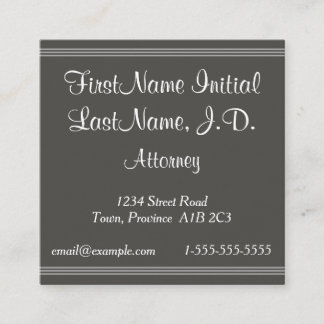 Cartão De Visita Quadrado Script Text Attorney Business Card