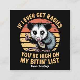 Cartão De Visita Quadrado Se Eu Tiver Raiva, Você Está Alto Na Minha Mordida