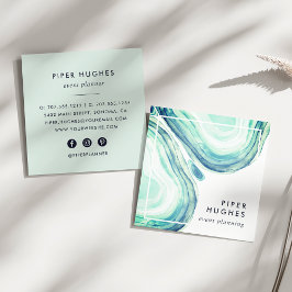 Cartão De Visita Quadrado Seaglass Geode