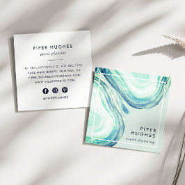Cartão De Visita Quadrado Seaglass Geode