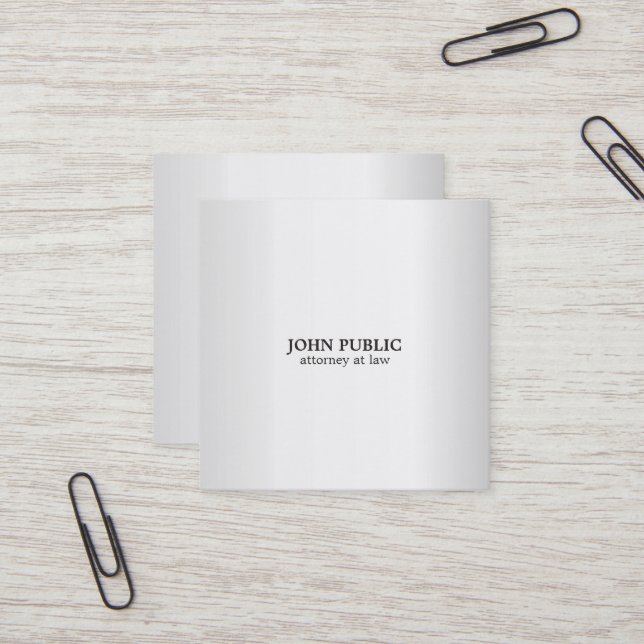 Cartão De Visita Quadrado Seda profissional moderna do luxo do advogado do (Frente/Verso In Situ)