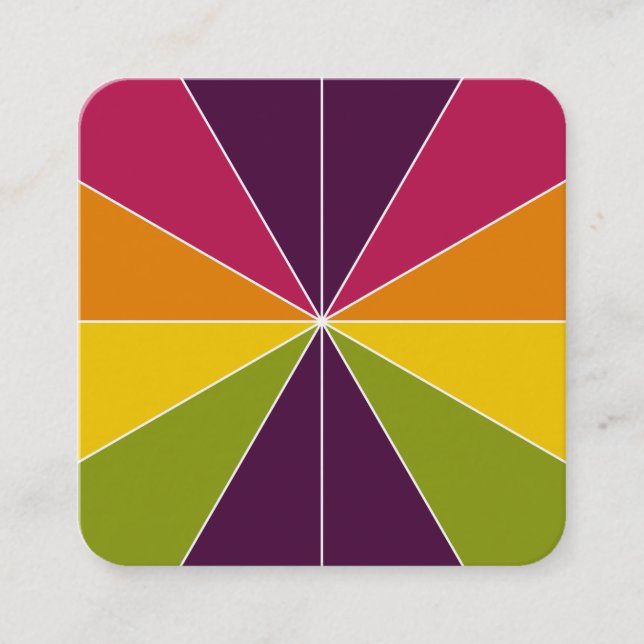 Cartão De Visita Quadrado Segmentos de cor 02 (Frente)