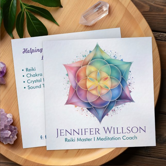 Cartão De Visita Quadrado Sementes de Lotus (Criador carregado)