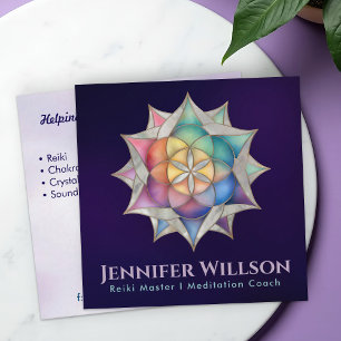 Cartão De Visita Quadrado Sementes de Lotus