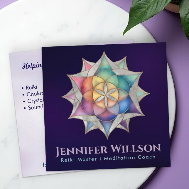 Cartão De Visita Quadrado Sementes de Lotus (Criador carregado)