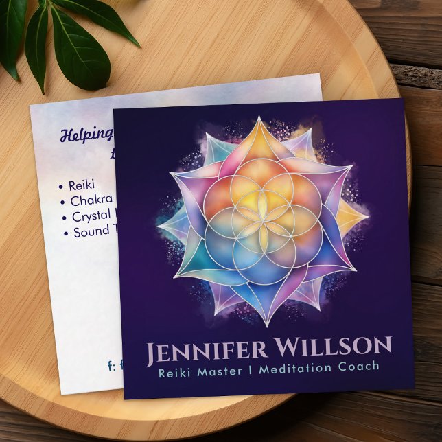 Cartão De Visita Quadrado Sementes de Lotus (Criador carregado)