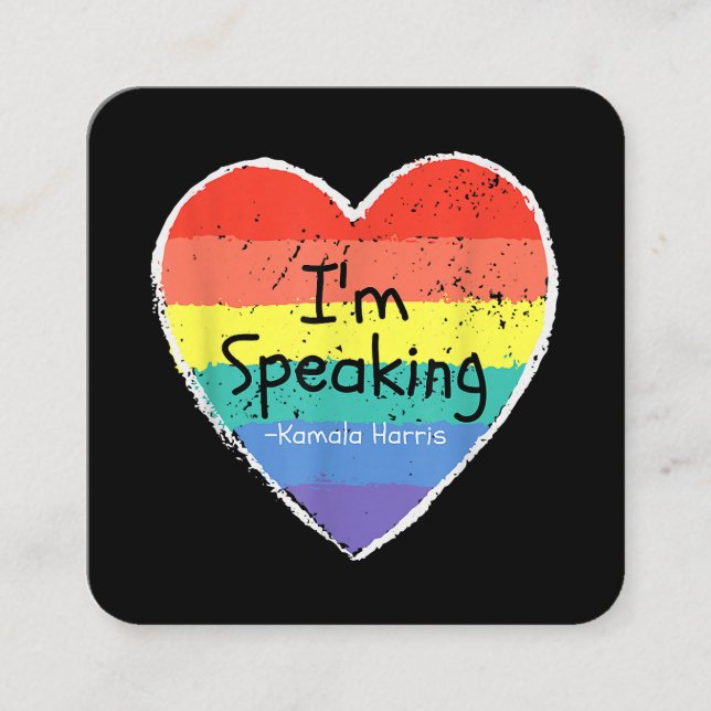 Cartão De Visita Quadrado Senhora Vice Presidente, estou falando Kamala Harr (Frente)