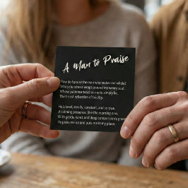 Cartão De Visita Quadrado Sentimental "Um Homem para Louvar"